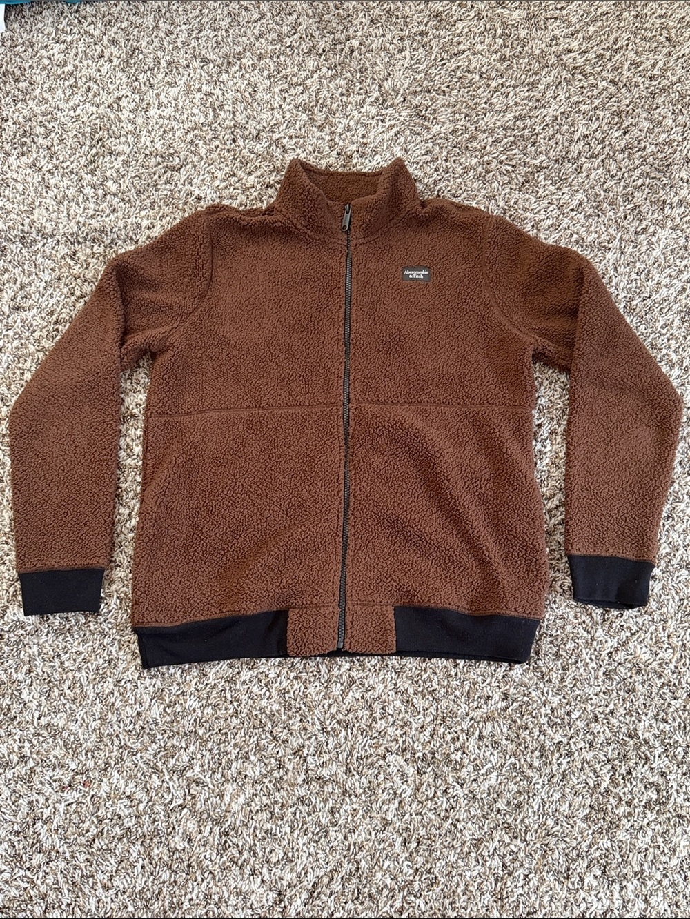 Abercrombie Kids Brown Sherpa Fleece Jacket Size 15/16 Full Zip